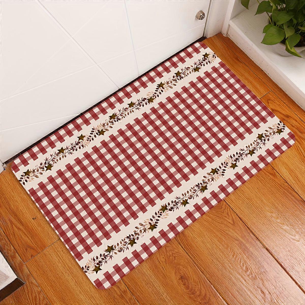 1 tapis de cuisine antifatigue, motif à carreaux rouge et blanc, imperméable, antidérapant, épais et rembourré, pour un confort optimal lors de la station debout.