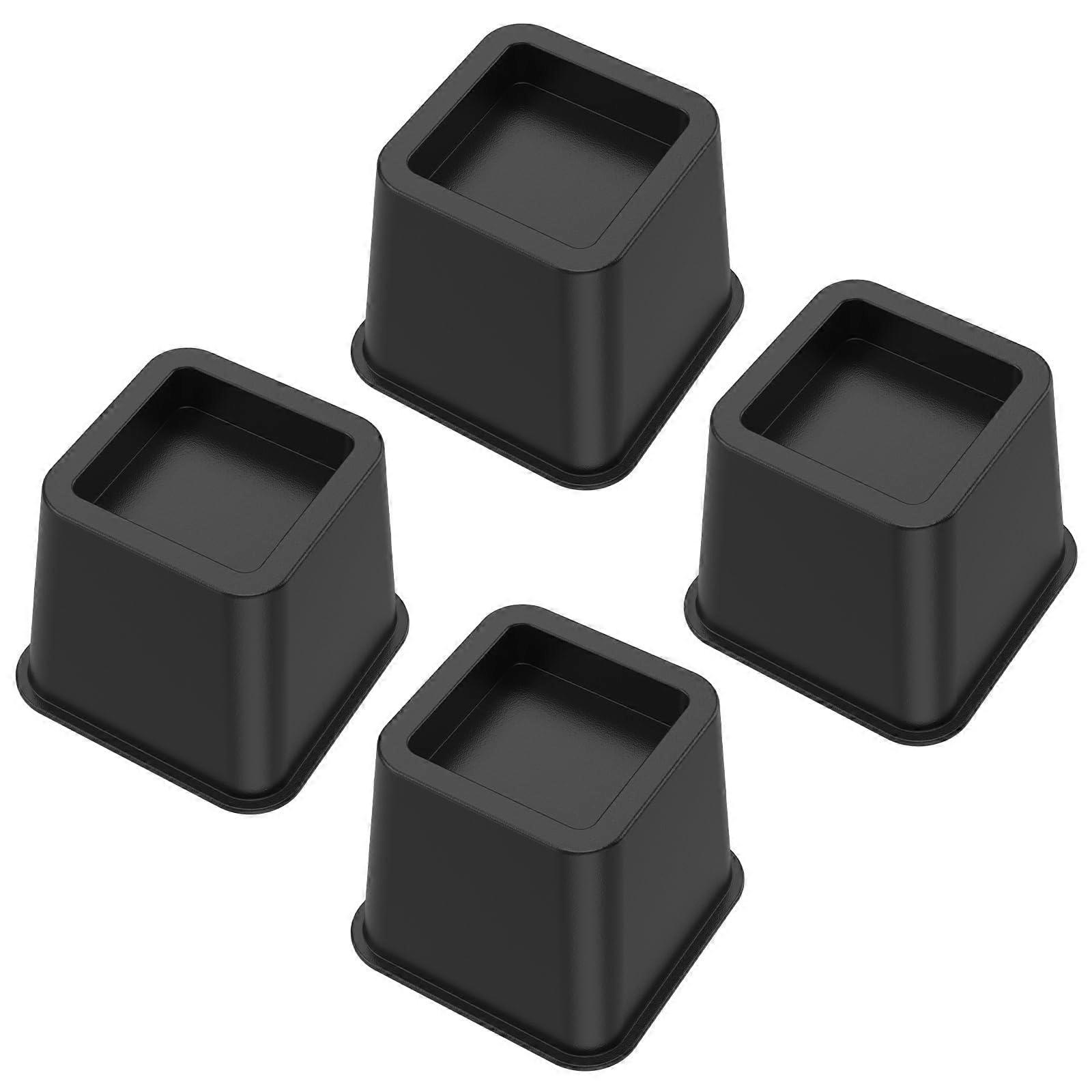 4Pcs PP Stackable Height Adjustable Noise Reducing Bed Risers Size S