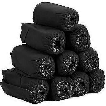 Disposable Black Shoe Covers 100 Pack (50 Pairs) - Protective Booties for Work, Medical, Hospital & Home Use-bhkj