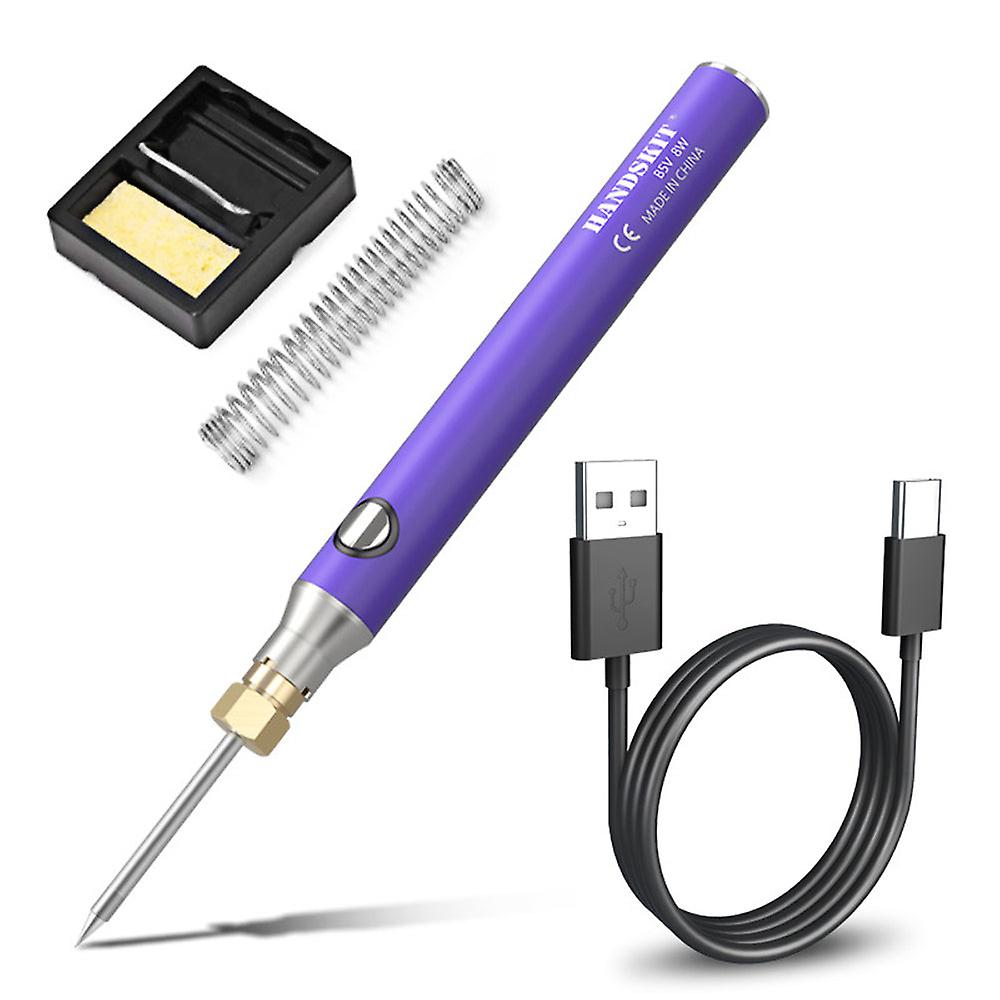 330~400℃ 8W Portable Cordless Mini Electric Soldering Iron Temperature Adjustable Soldering Iron Household Diy Welding Tool Set