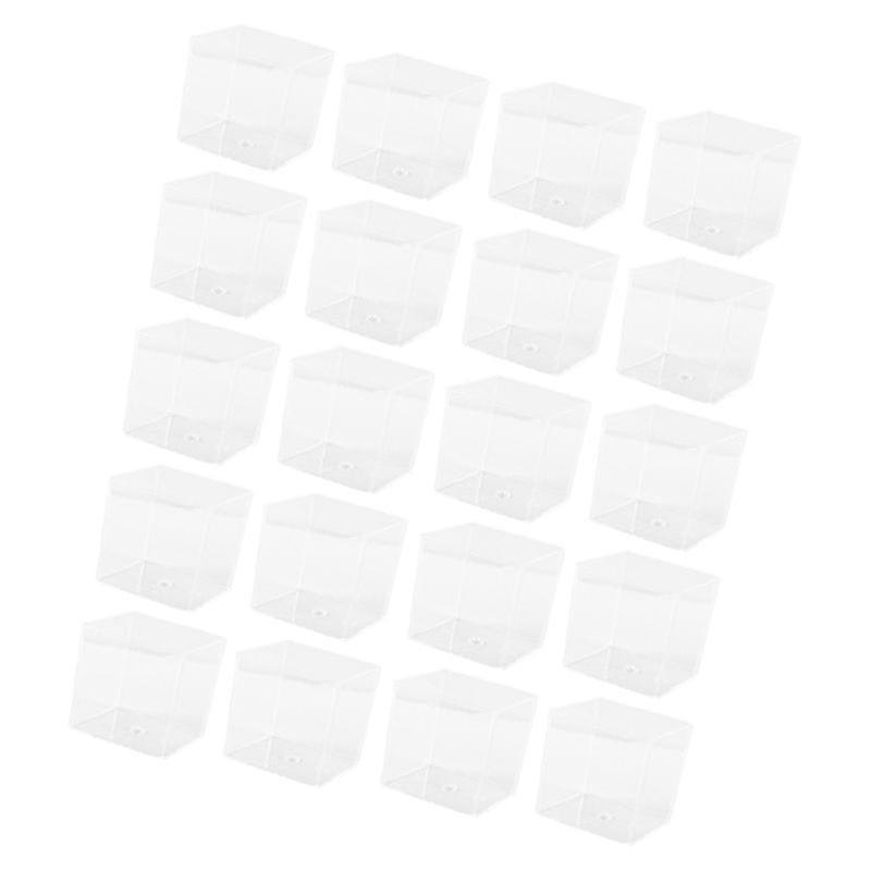 4.3X4.3x4.3cm Transparent 20 Sugar Bowls & Creamers 20pcs Mousse Cups Durable Mousse Containers Pudd