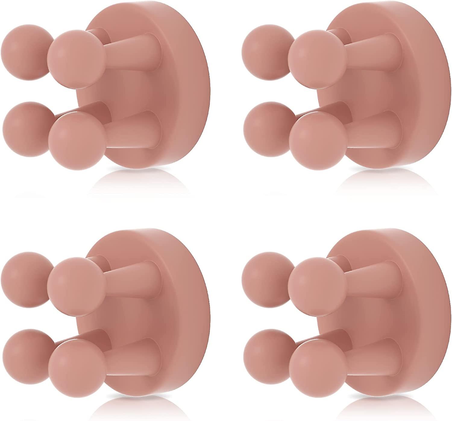 4 pcs Silicone Toothbrush Holder Multi-Function Hook Waterproof self Adhesive Single Toothbrush Hook Plug Holder for Wall for Hanging Bathroom Kitchen