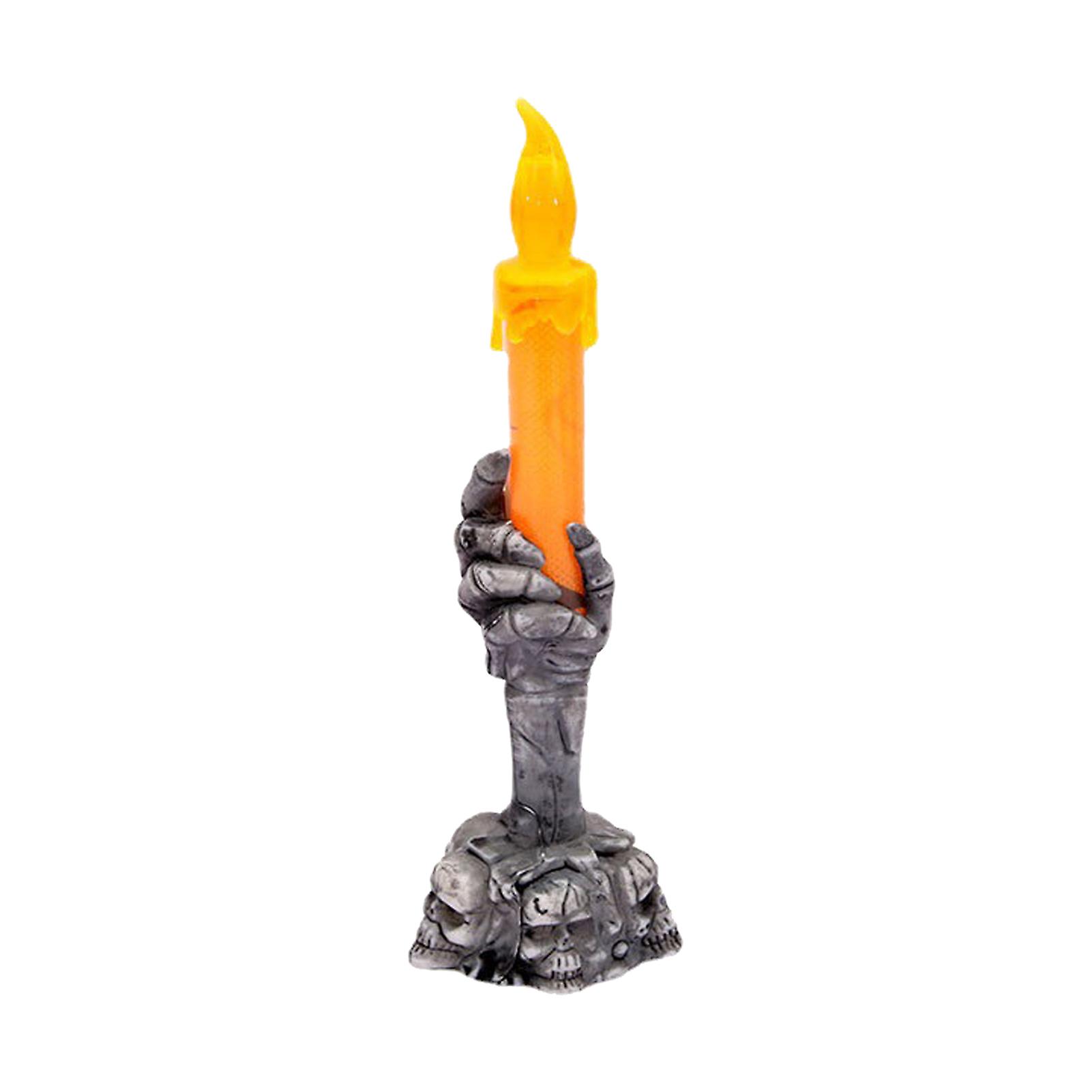Flameless Halloween Decor Skull Hand Grip Candles Lightweight Durable Practical Light For Dinner Centerpiece Halloween Decorations