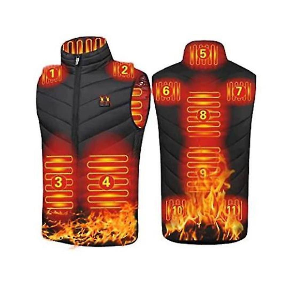 سترة كهربائية ساخنة للرجال النساء، سترة تدفئة USB مع 11 منطقة تدفئة، من الخارج في الشتاء معاطف ساخنة