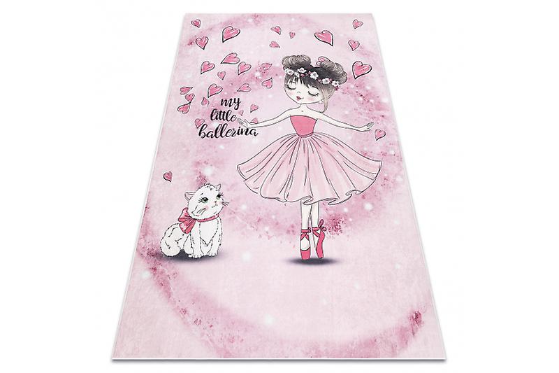 BAMBINO 2185 washing carpet Ballerina, kitty for children anti-slip - pink
