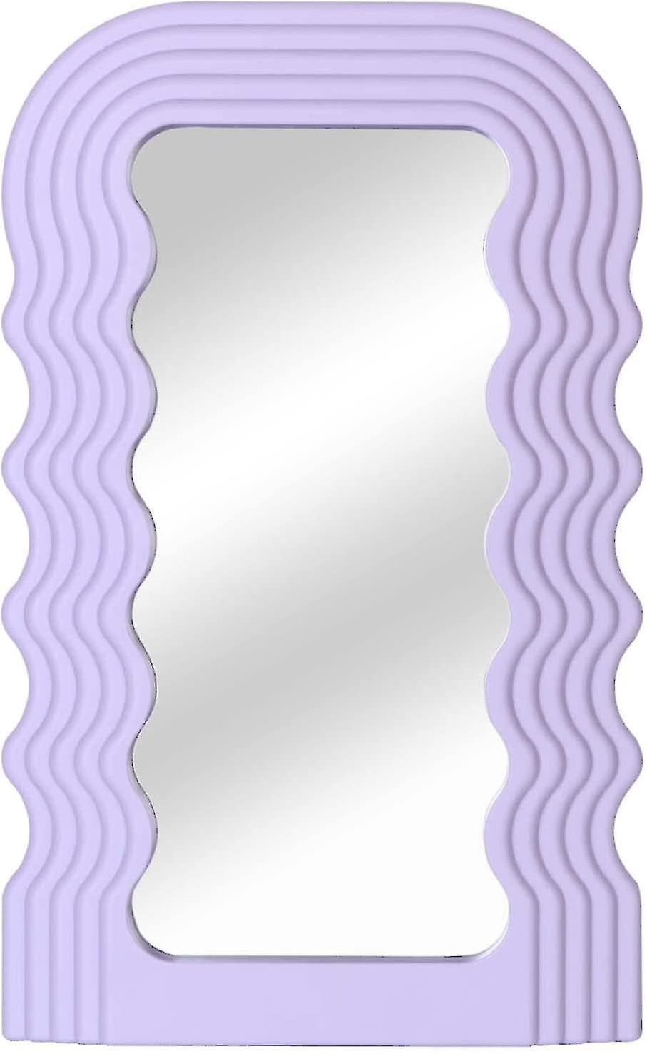Aesthetic Wave Pattern Irregular Frame Mirror, Decorative Desk For Bedroom Hallway Home Decor Jb51-3