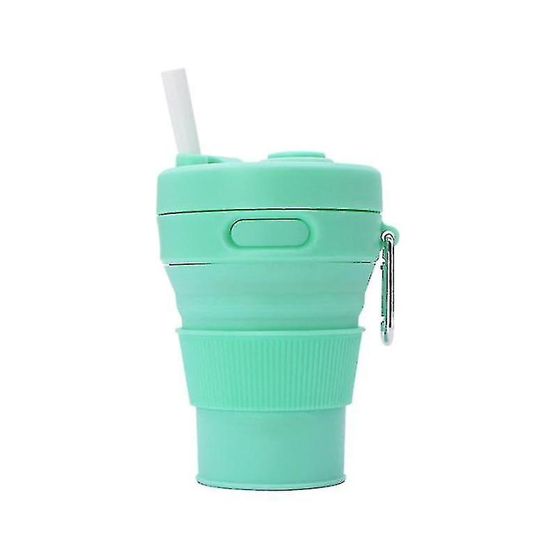Collapsible Travel Cup With Straw Silicone Folding Coffee Cup-e