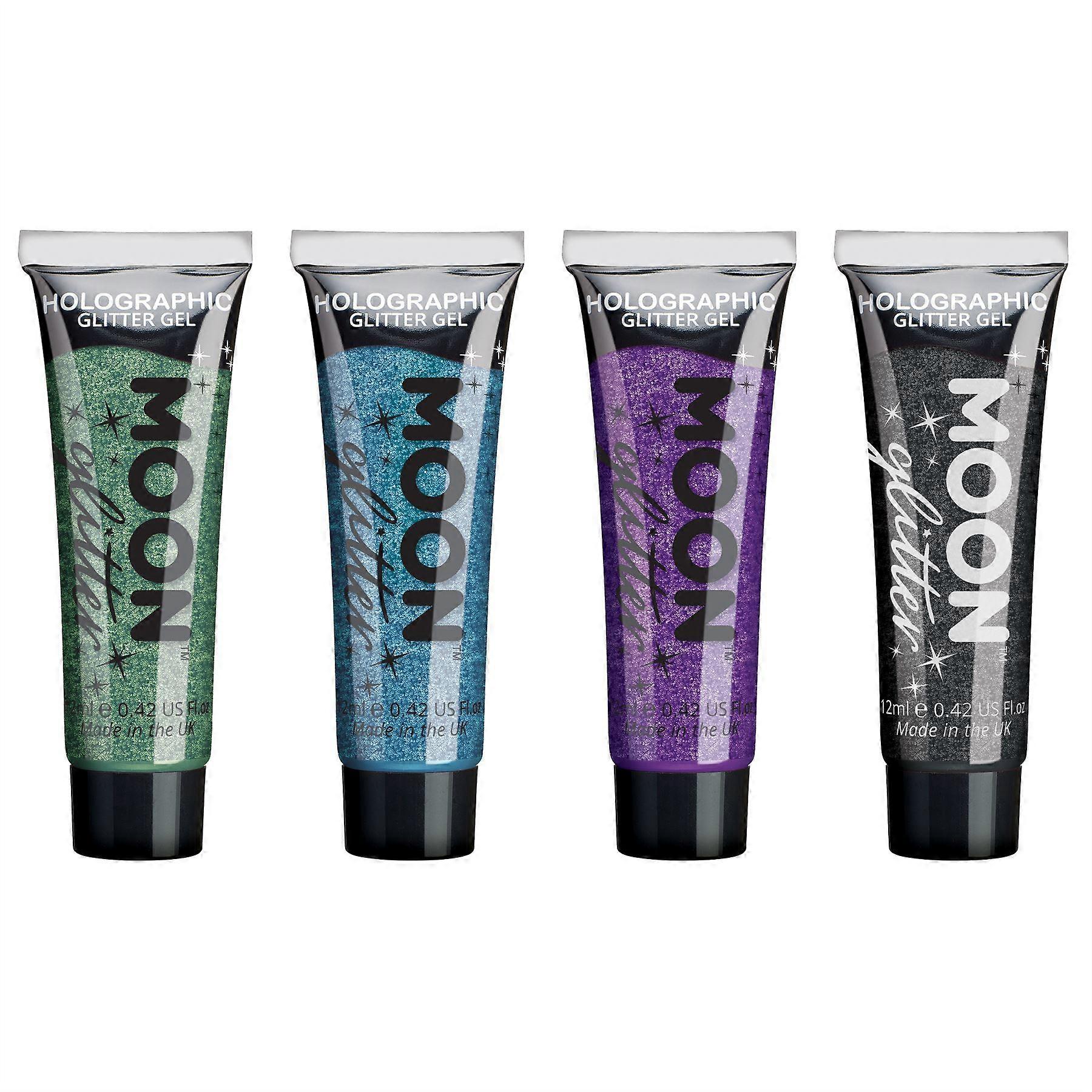Moon Glitter - Gel à paillettes fines holographiques - Lot de 4