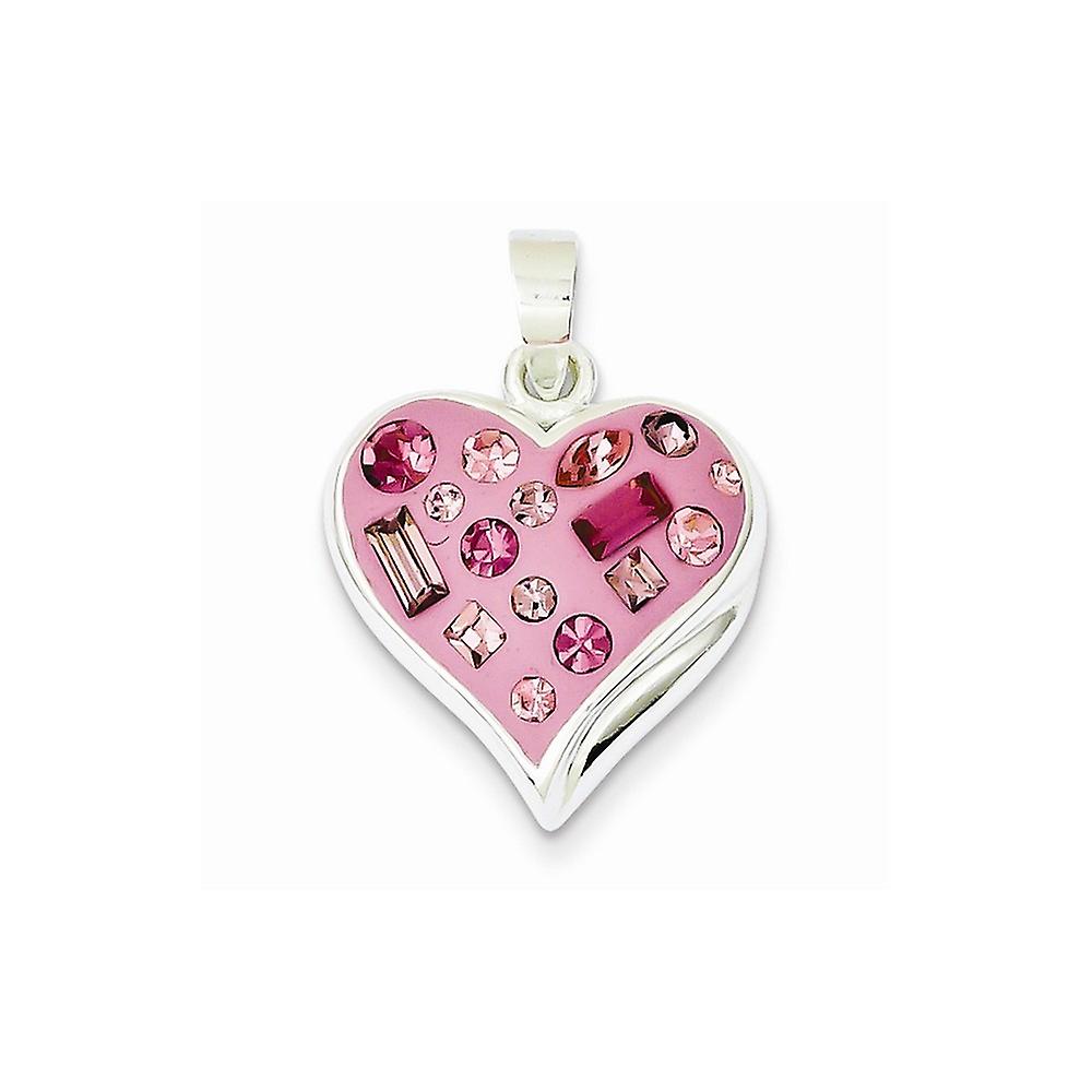 Lovely Heart Apple Bling Crystal Necklace - Pink main image 1