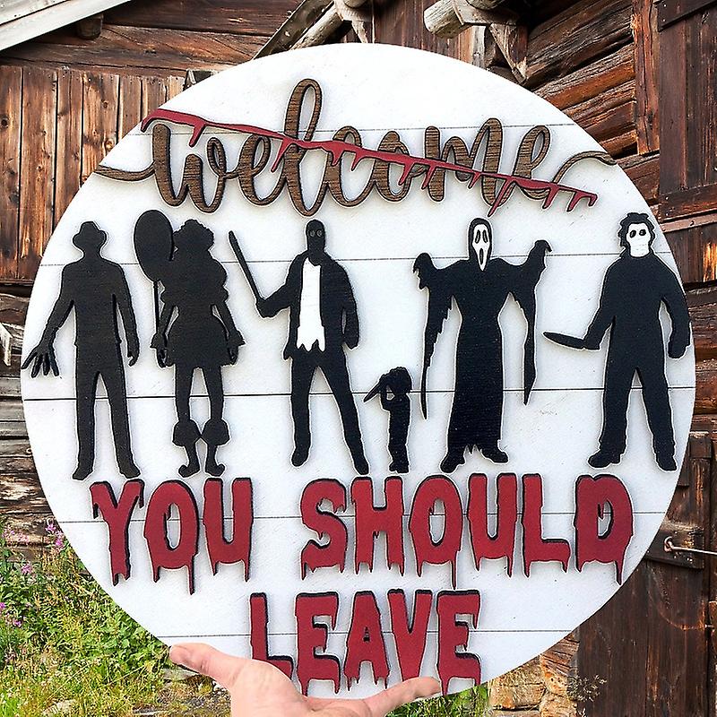 Halloween Door Horror Welcome Sign Flat Printing Version
