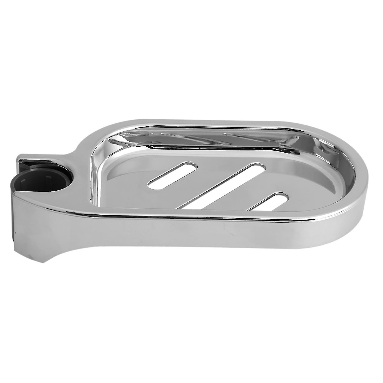 Versatile Adjustable ABS Soap Dish Holder for Shower Rods - Practical Bathroom Gadget with Sliding Design