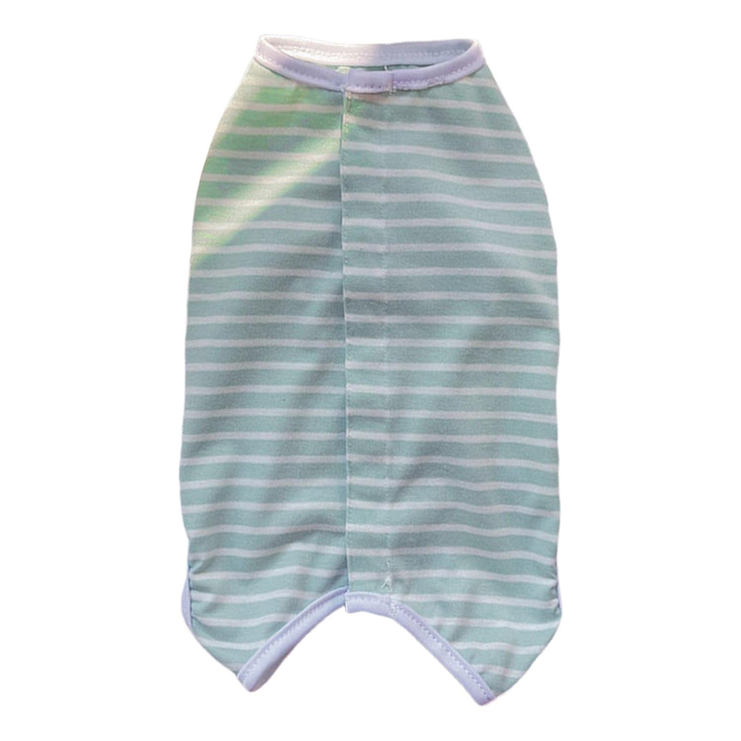 Pet Recovery Clothes Button Closure Soft Anti Lick Striped Print Pet Dog Cat Rehabilitation Protecti