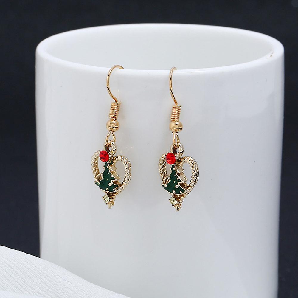 Creativity Christmas Tree Shape Earring Personalized Diamond-insert Accessories for Women Men