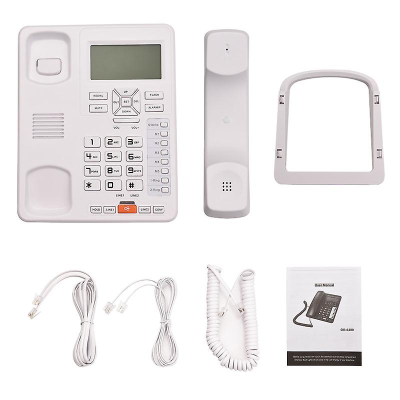 2-line Desktop Corded Telephone With Answering System Caller