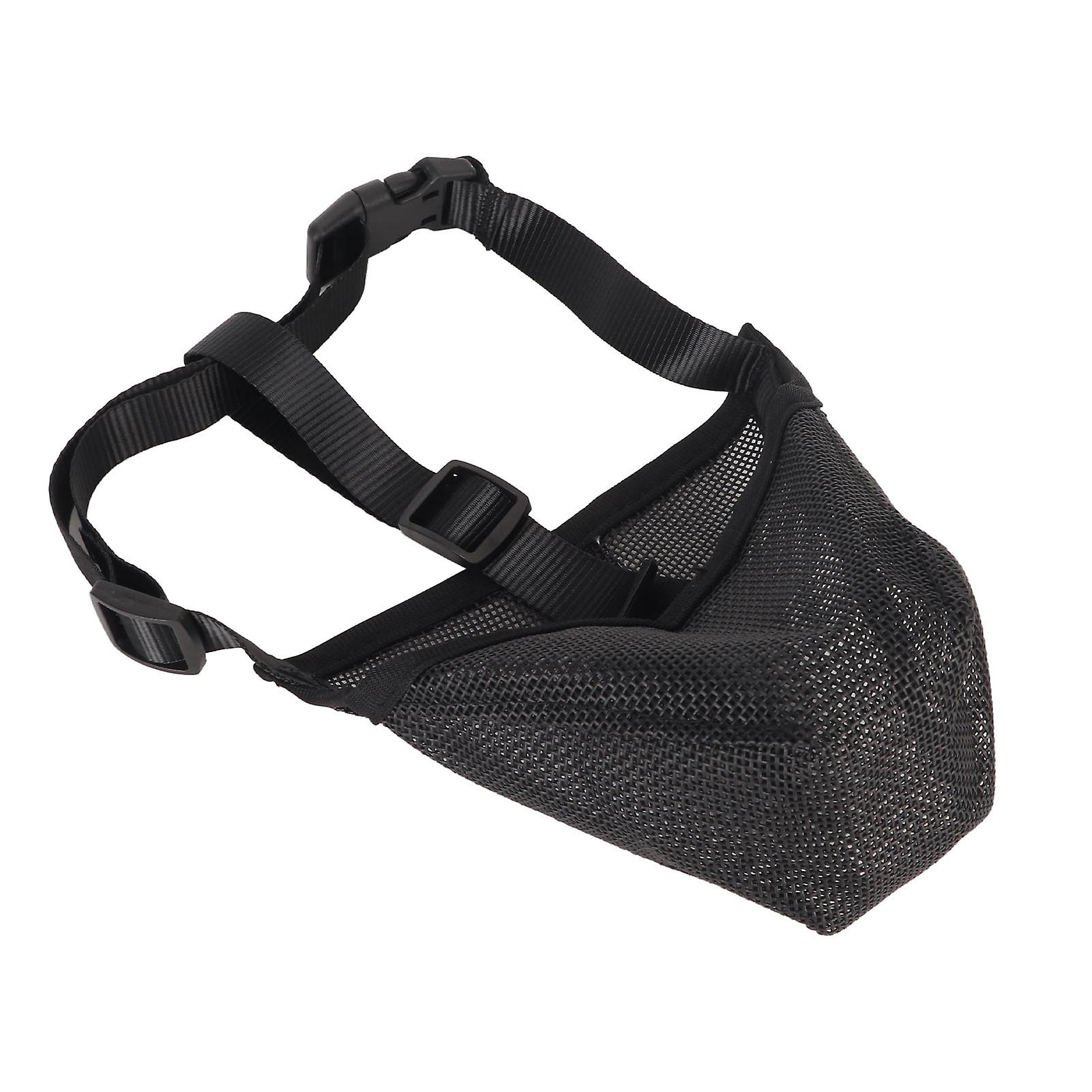 Dog Muzzle Breathable Adjustable Dogs Mesh Covered Muzzle for Biting Chewing Licking Barking Scavenging Poisoned Bait S 