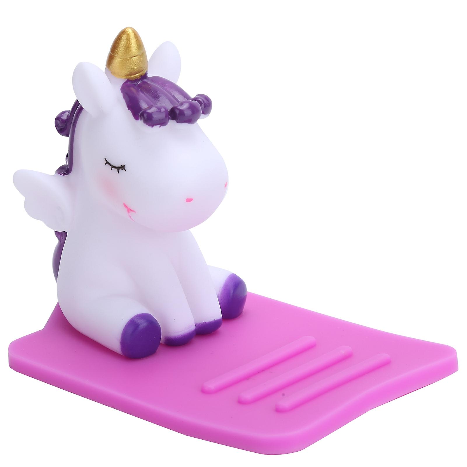 Support de téléphone multifonction réglable en forme d'animal, pour bureau et voiture, violet