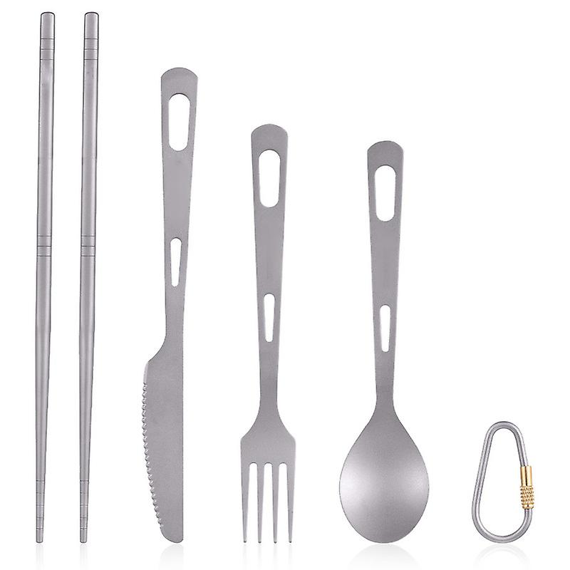 Flatware Knife Fork Spoon Set Lightweight Ti Camping Utility Cutlery Set