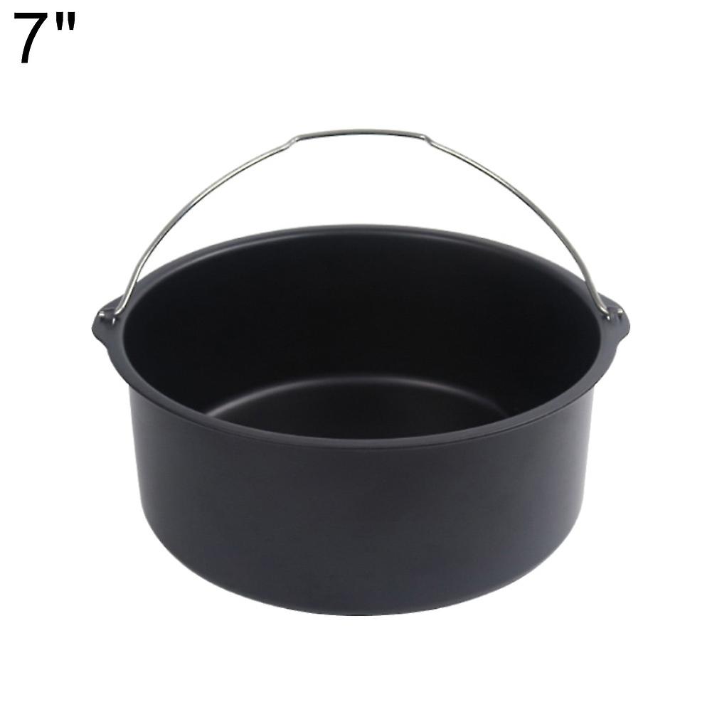 OuZhan 6/7/8inch Non Stick Handle Round Cake Baking Pan Tray Air Frying Pot Accessory
