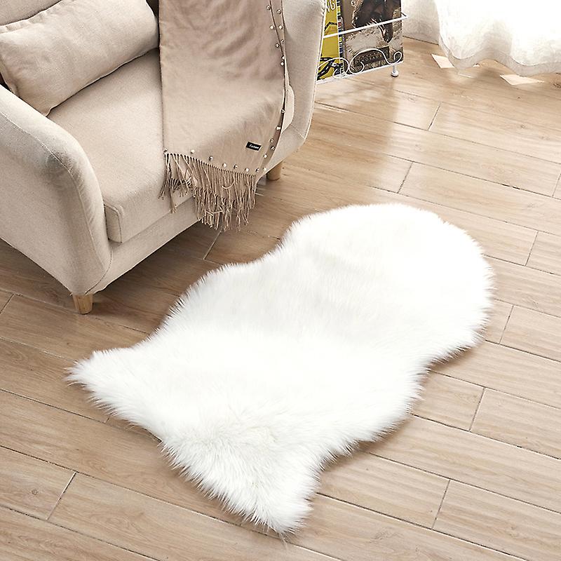 Imitation wool floor mat, pure white