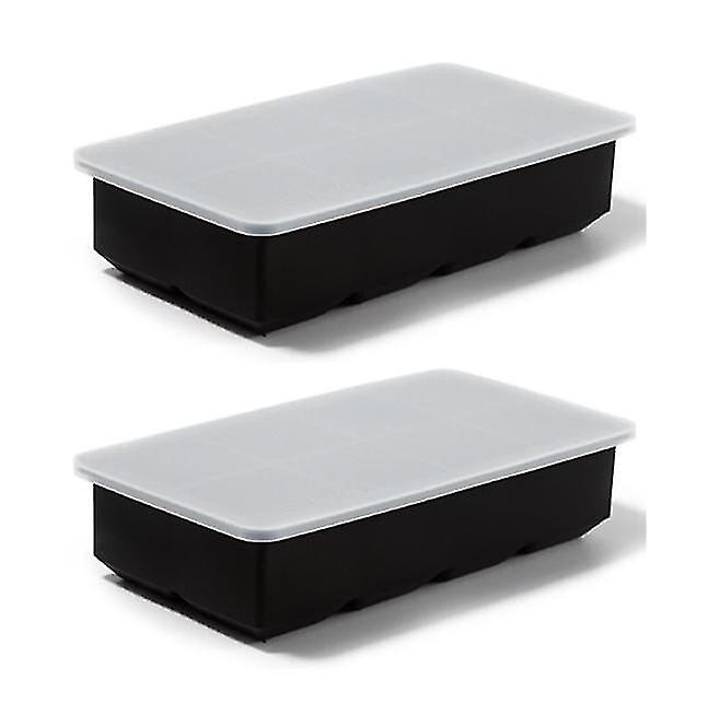 Big Square Ice Cube Maker,2Pack Silicone Old Fashioned Ice Cube Trays-hy