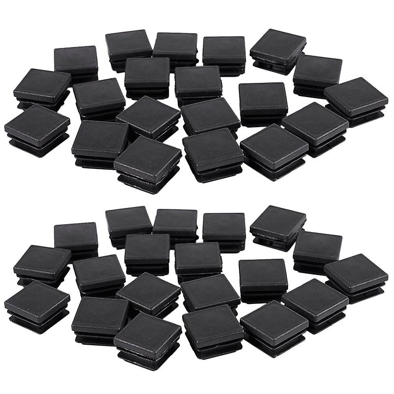 40 Pcs Plastic Square Blanking End Caps Tube Inserts X 25mm
