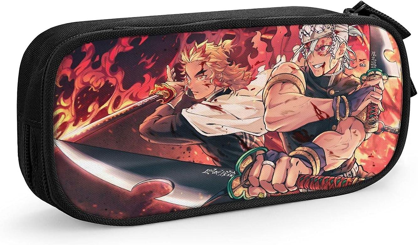 كيوجورو رينغوكو أنيمي أنيمي حقيبة قلم رصاص حقيبة أقلام محمولة لللوازم المكتبية - أسود-كيميتسو لا أعمدة يايبا كيوجورو رينغوكو تينجن 