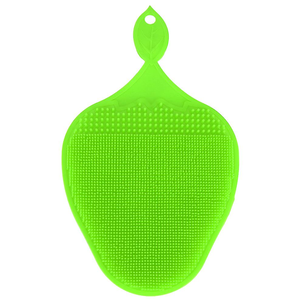 Double-side Silicone Dish Washing Sponge Scrubber Multi-function Kitchen Cleaning Tool (Green)