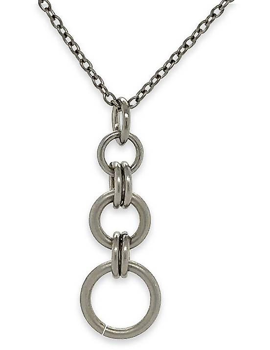Ti2 Titanium Triple Beam Pendant - Natural Silver