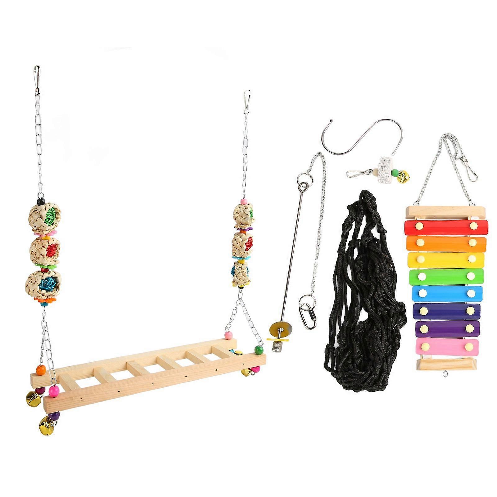 4Pcs Chicken Toys Hanging Chewing Foraging Chicken Swing Toys with Hook for Parrot Pet Chicken 