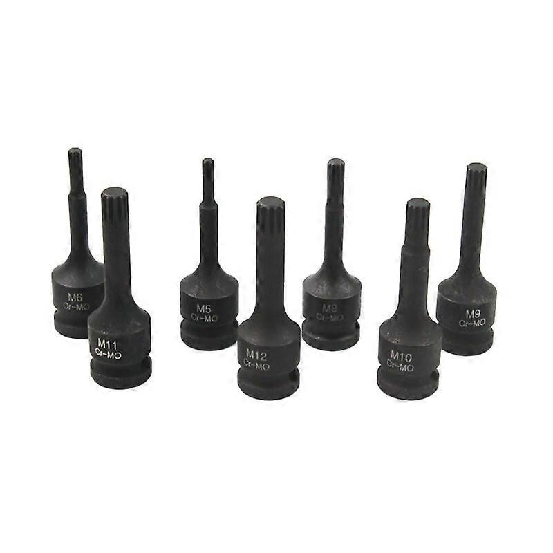 1/2" DR.Impact Spline Bit Socket Set M5 M6 M8 M9 M10 M11 M12 78mm length No.25874