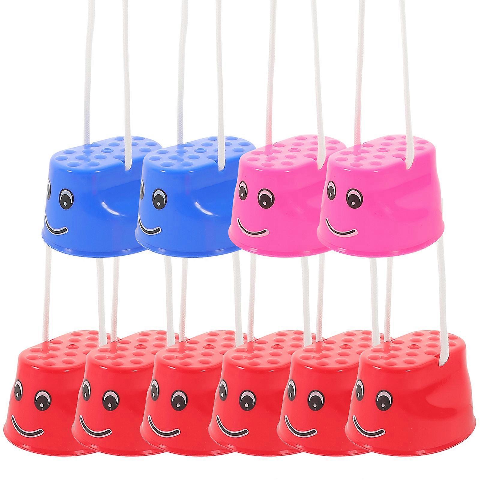 5ペアの愛らしい子供、竹馬、おもちゃ、幼稚園、親子、おもちゃ(ランダムカラー)