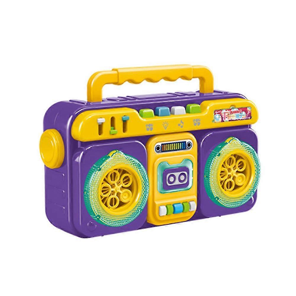 Bubble Machine With Light & Music Vintage Tape-recorder Shaped Bubble Blower