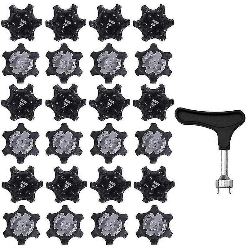 25pcs Easy To Change Studs, Universal Anti Skid Golf Shoes, With Golf Spike Wrench Two Pin Shoes Re