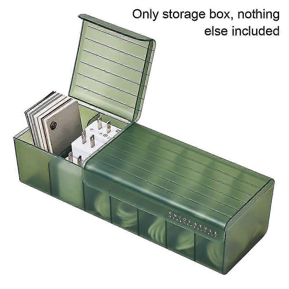Cable Storage Box Home Waterproof With Lid Desktop Transparent Multi Compartment