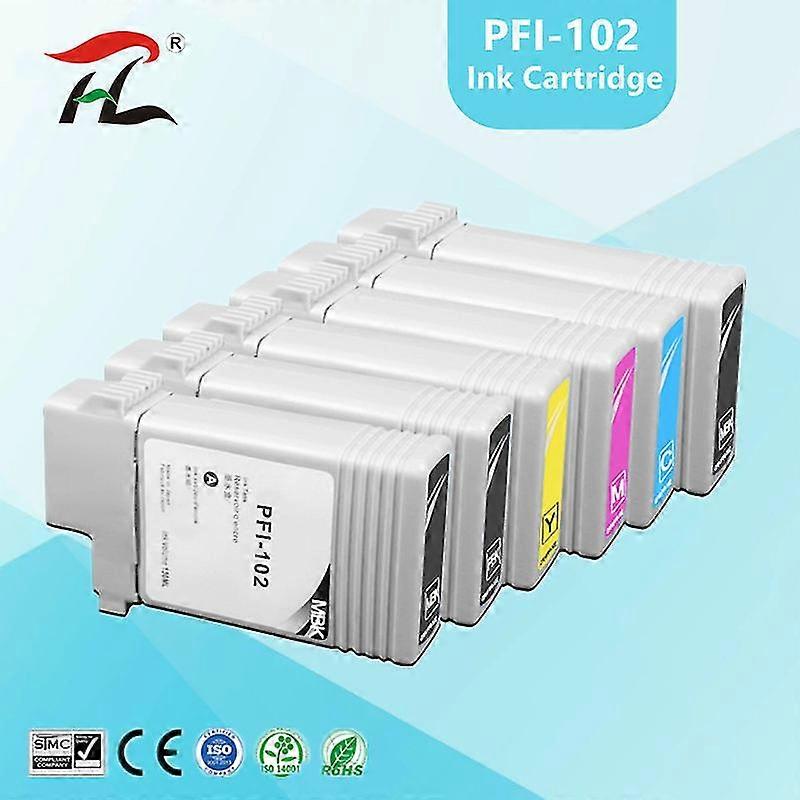 LCL Tintenpatronen PFI102 (6er Pack) – Ersatz Für Canon PFI-102 – 130 Ml, Kompatibel Mit Canon ImagePROGRAF IPF500, IPF510, IPF600, IPF605, IPF610, IPF650, IPF700, IPF750, IPF760 U.a.