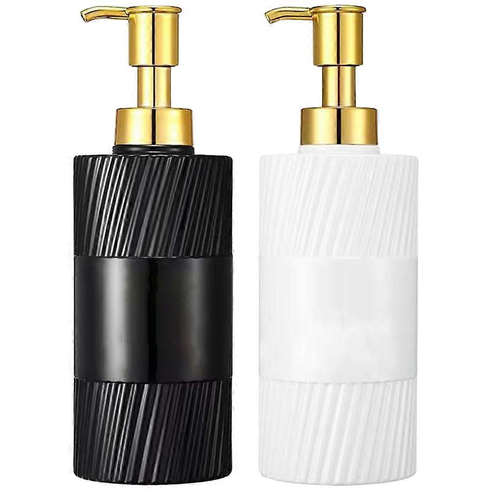 2pcs Soap Dispenser Bathroom Refillable Lotion Dispenser Pump Shampoo Bottles