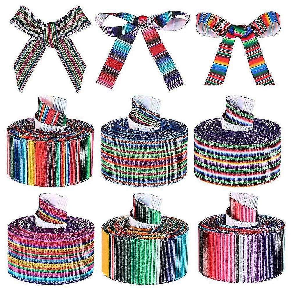 6 Rolls Of Carnival Grosgrain Ribbon Suitable For Diy Packaging B