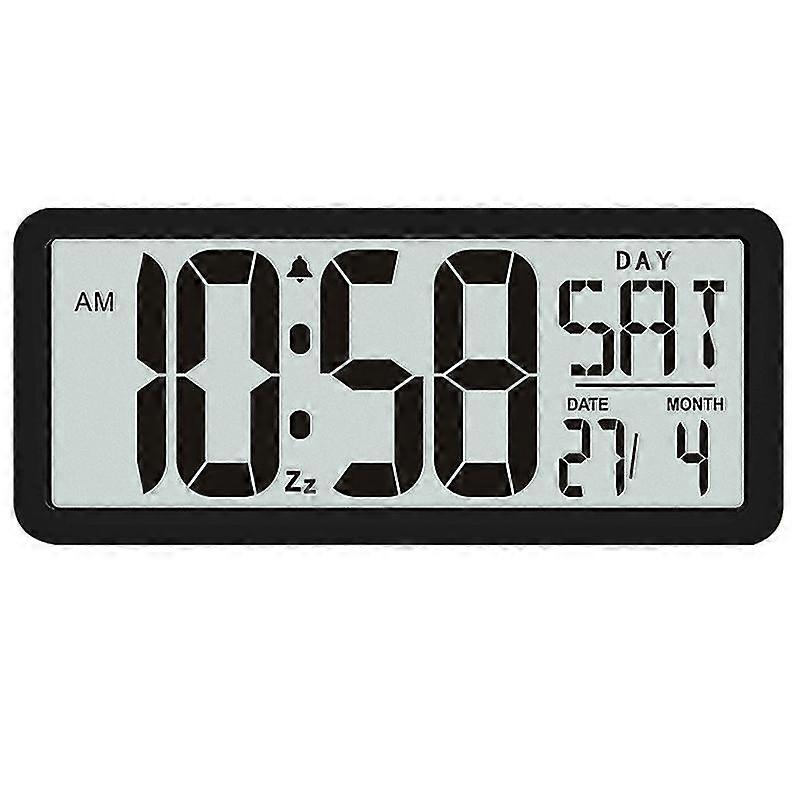 Square Wall Clock Series, 13.8inch Large Digital Jumbo Alarm Clock, Lcd Display, Multi-functional U