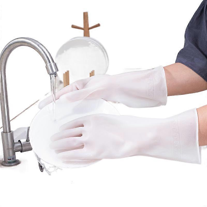 Clear White Laundry Waterproof Plastic Durable Kitchen & Household Gloves