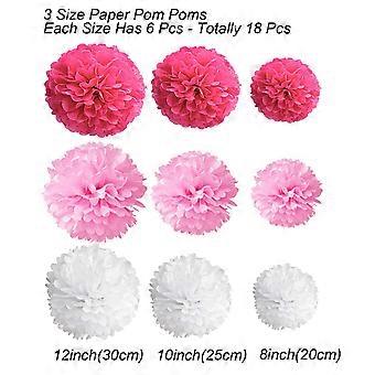 WYZworks Peach Tissue Pom Poms - 10 Pack Party Decorations For Weddings & Events