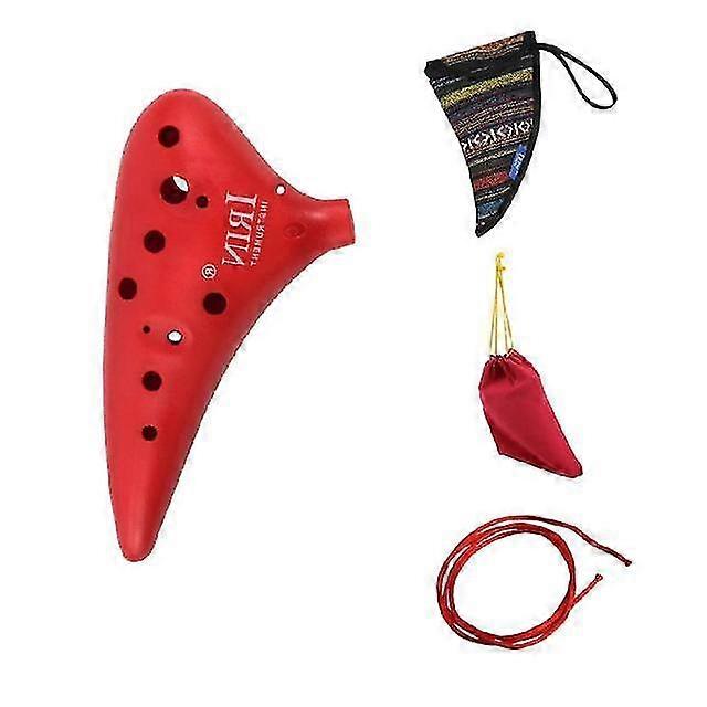 Ocarinas Ocarina 12 Buracos C Key Ocarina 12 Hole Ocarina Musical Instruments For Children Red