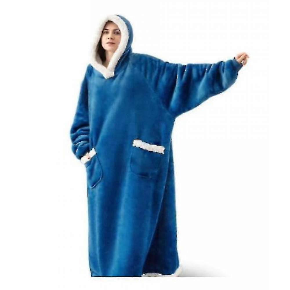 vertical pocket stand collar hooded blanket for couple( )