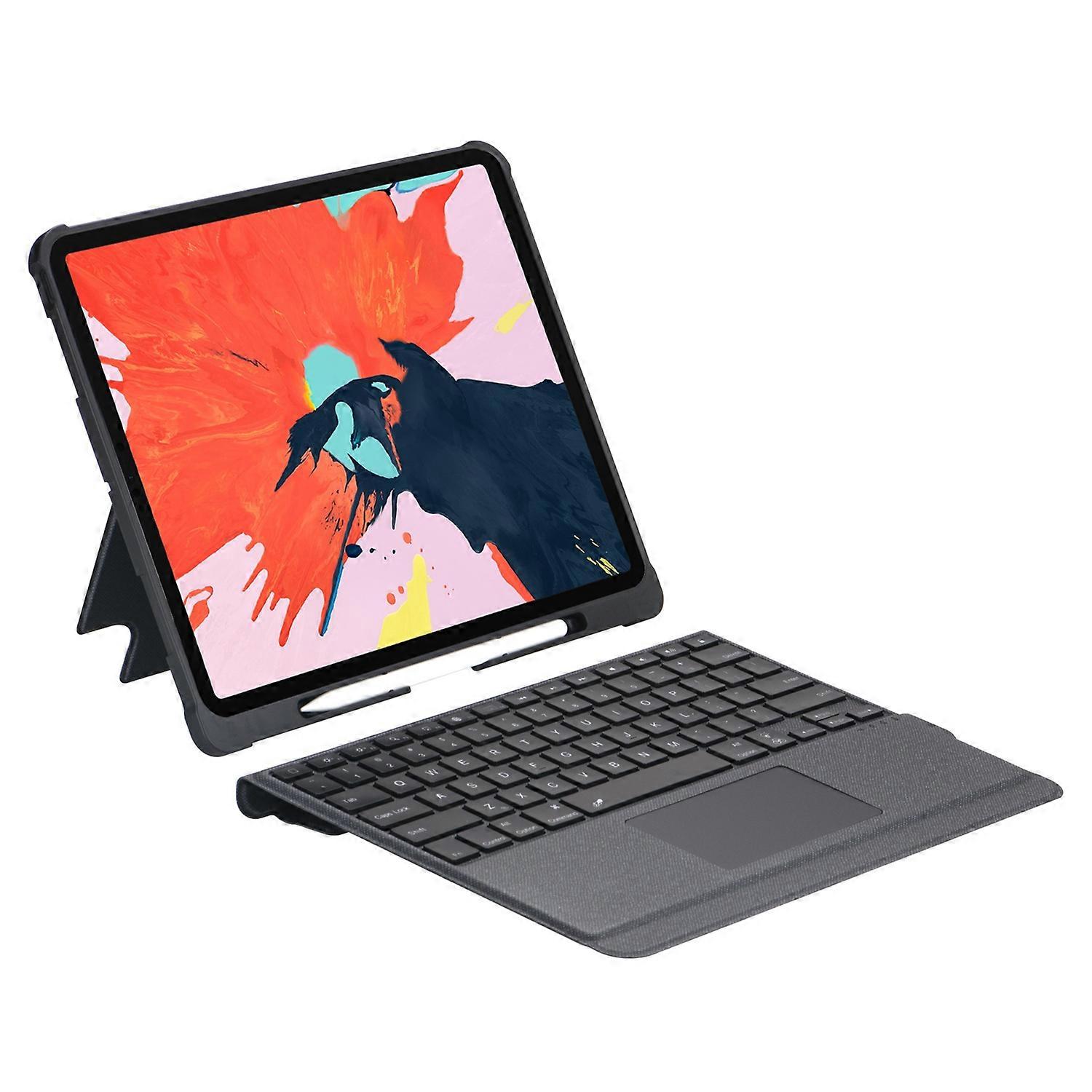 T5309D-3 For iPad Air 13 (2024) / Pro 12.9 (2022) / (2021) / (2020) Keyboard Leather Case Stand with