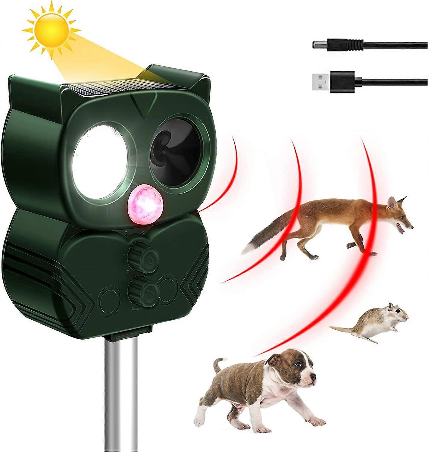 Cat Repellent, Dog Repellent, Animal Repellent with Alarm and Flash, Outdoor Cat Repeller, IP66 Ultrasonic Cat Repeller for Garden Fields Nurseries