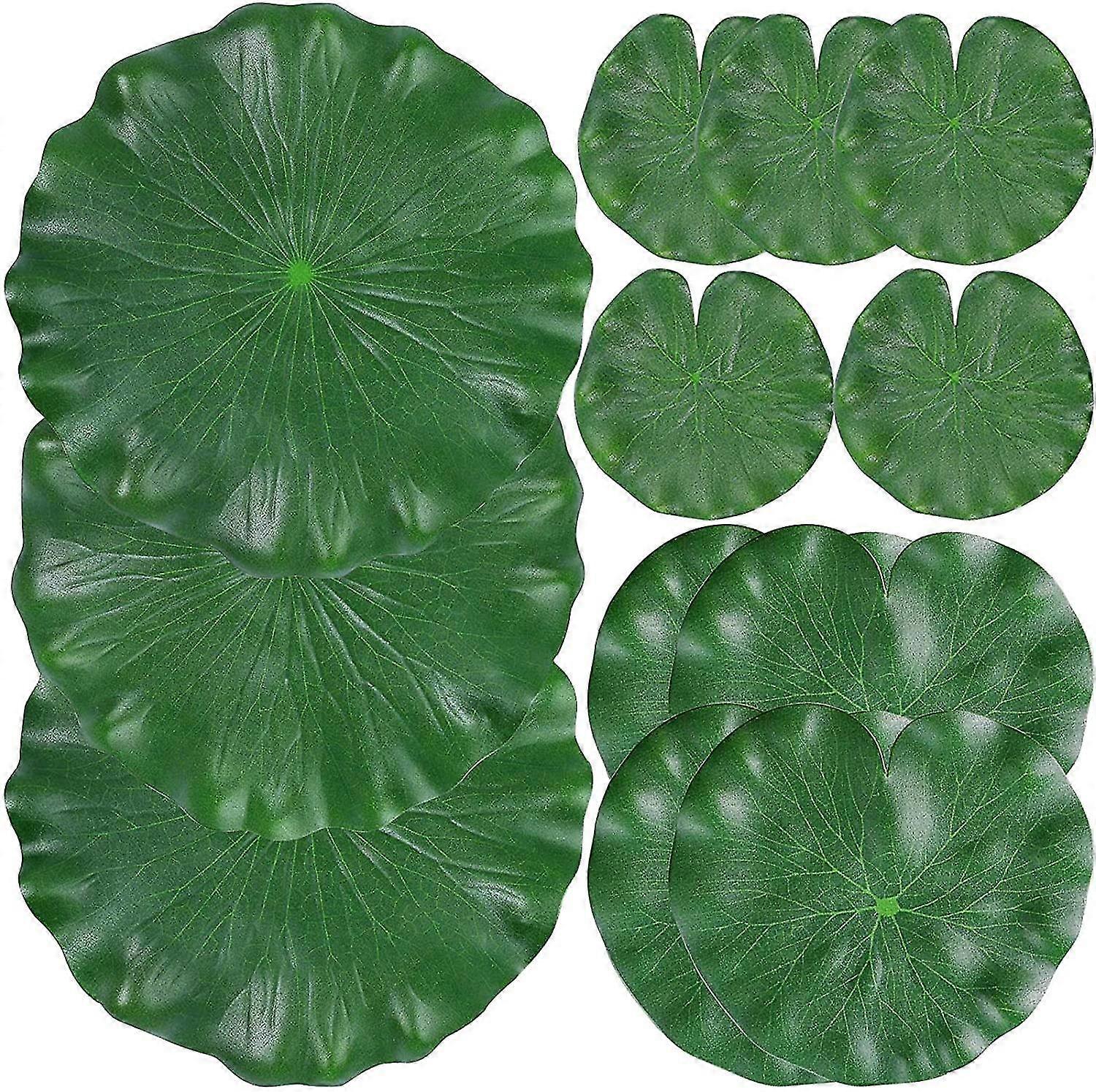 12 Realistic Water Lily Leaves, Artificial Floating Foam Lotus Leaves, Water Lily Artificial