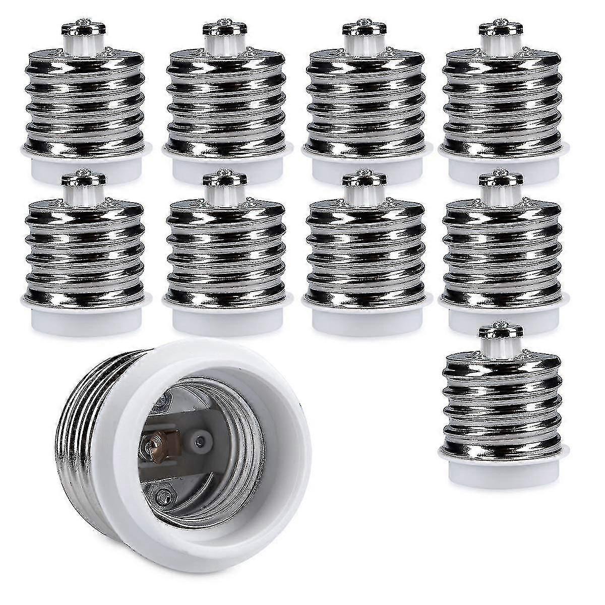 10x Socket Adapter - 10x E40 To E27 Socket Converter - E27 Base Lamp Holder Adapter For Halogen Led