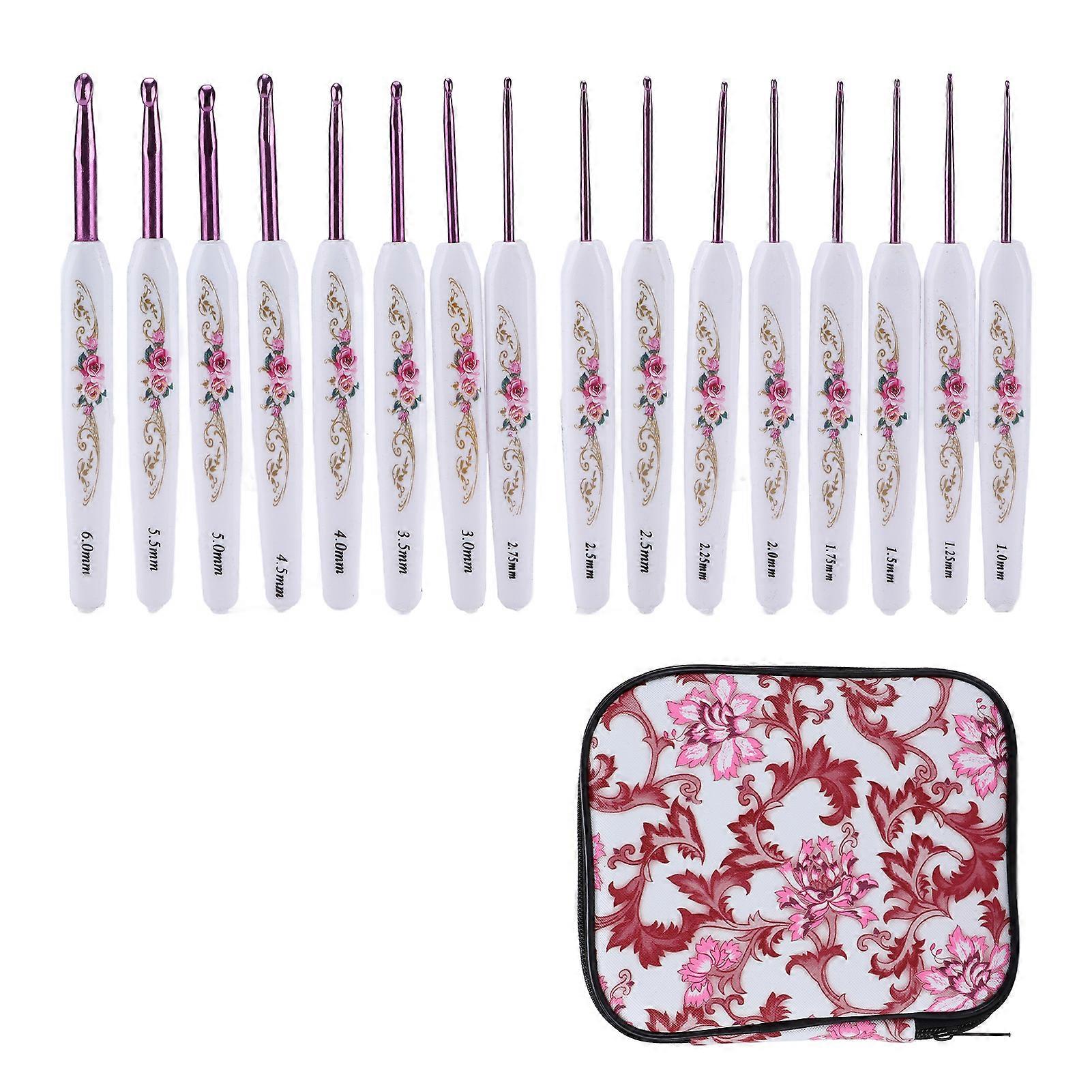 Crochet Hooks Set Ergonomic Design Handle Sturdy Crochet Comfortably Use DIY Knitting Tools for Enthusiasts BeginnersPink