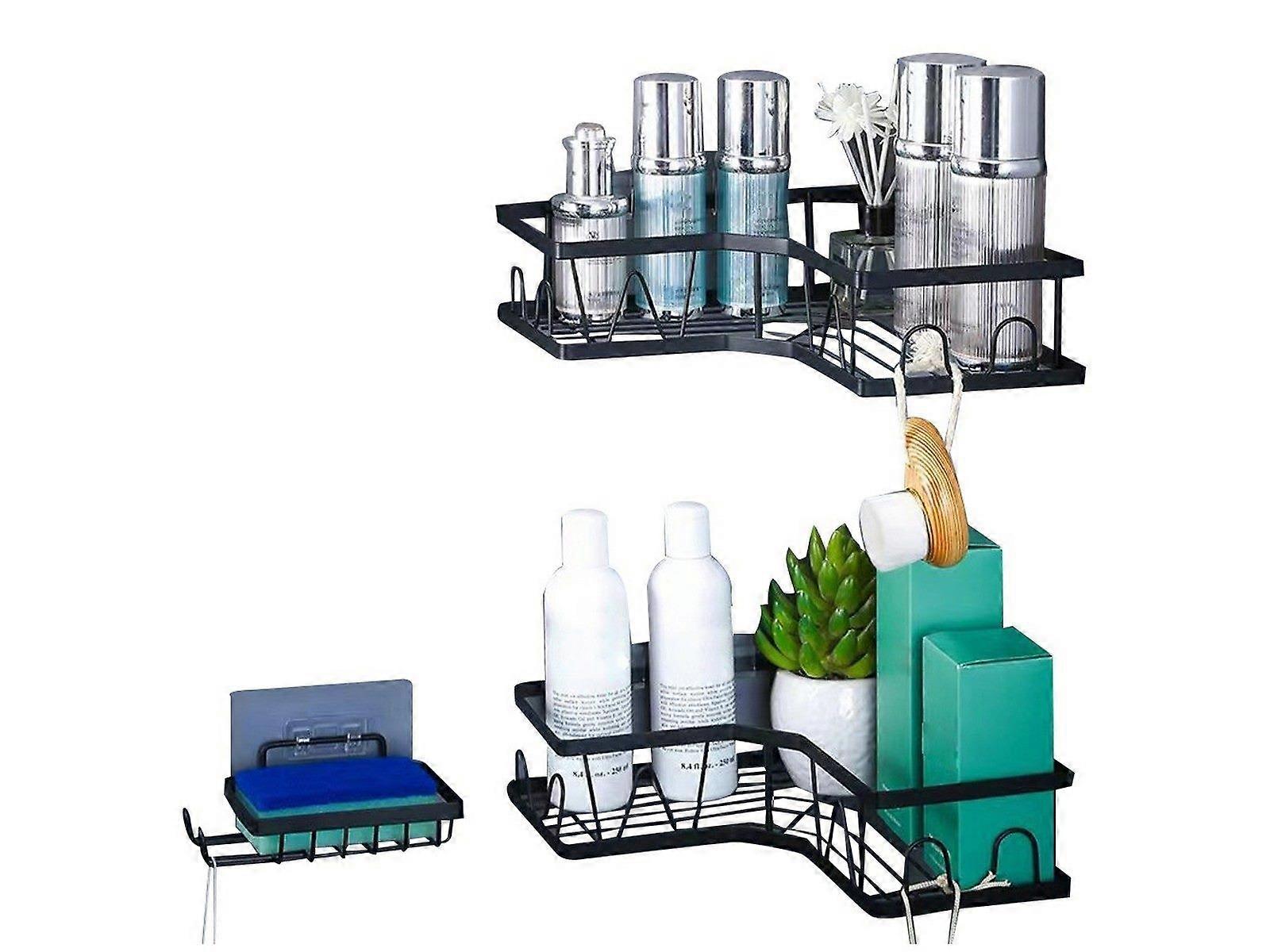 3Pcs Corner Storage Shelf Set Shower Caddy Organizer Bathroom Storage Rack