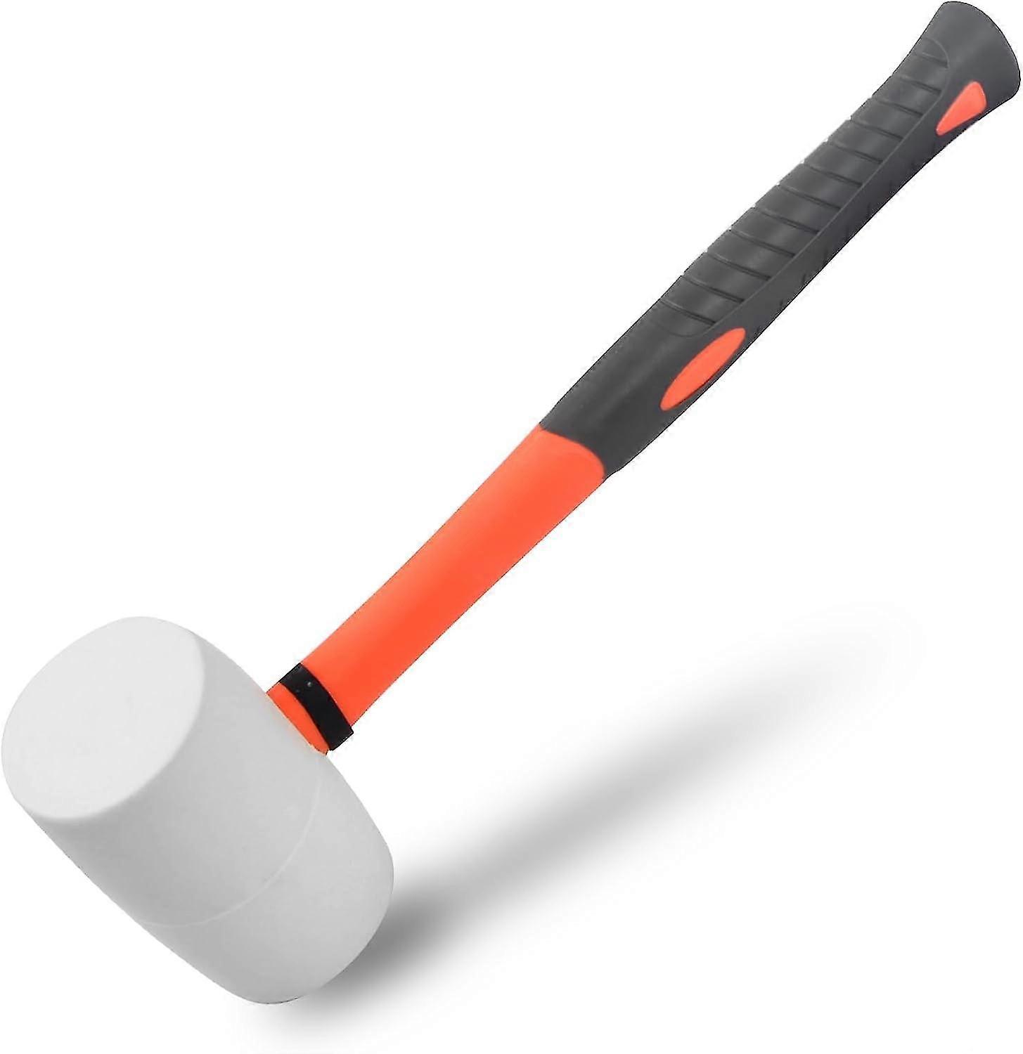 Rubber Mallet 12oz, Mallet Hammer with fibreglass Handle, Soft Rubber Hammer Tile Mallet
