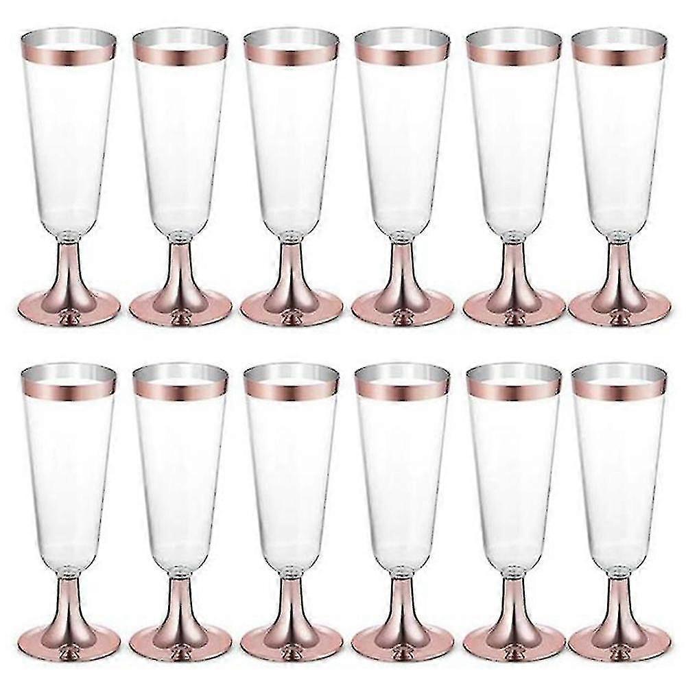 Düğün Şampanya Flüt Tek Kullanımlık Plastik Düğün Kupası Şampanya Cam İçme Kapları Parti İçin -